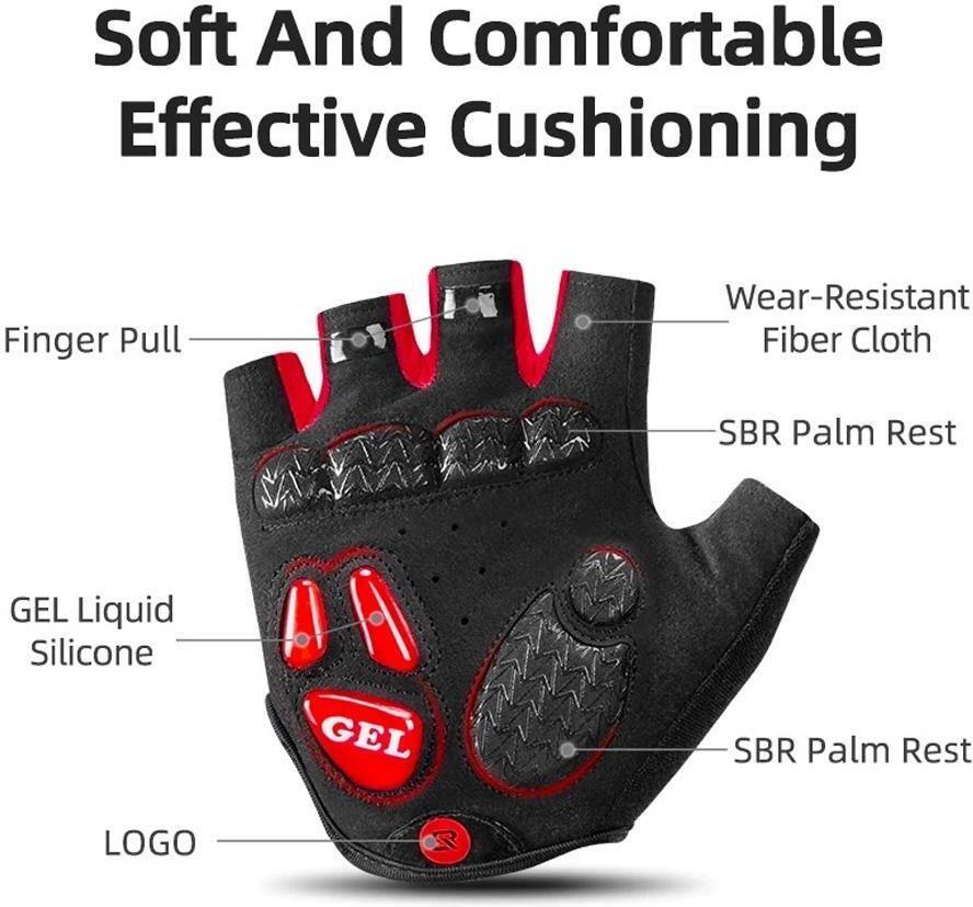 ROCKBROS gants de cyclisme vélo antichoc demi doigt gants