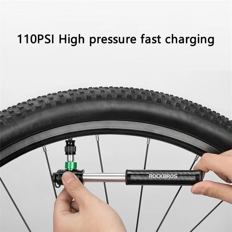Pompa per bicicletta portatile ROCKBROS alta pressione 110 PSI con bocchetta 3/7