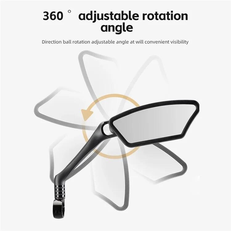 360° Rotating Stainless Steel Bike Mirror - Left Side 6/7