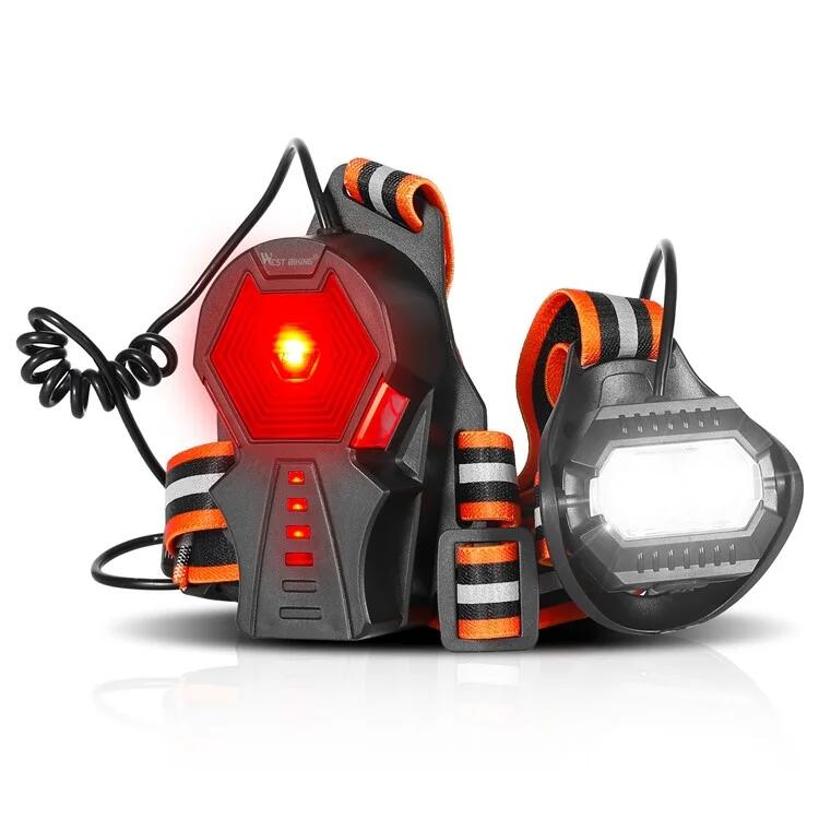 Harnais avec LED de sécurité WEST BIKING  Étanche IPX4 2/7