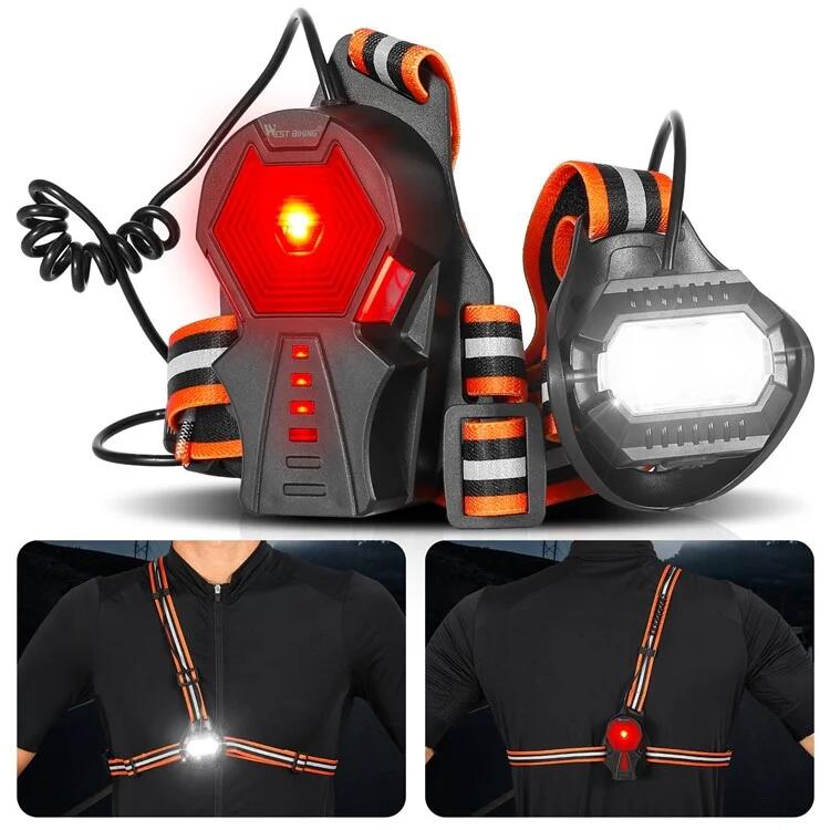 Harnais avec LED de sécurité WEST BIKING  Étanche IPX4 3/7