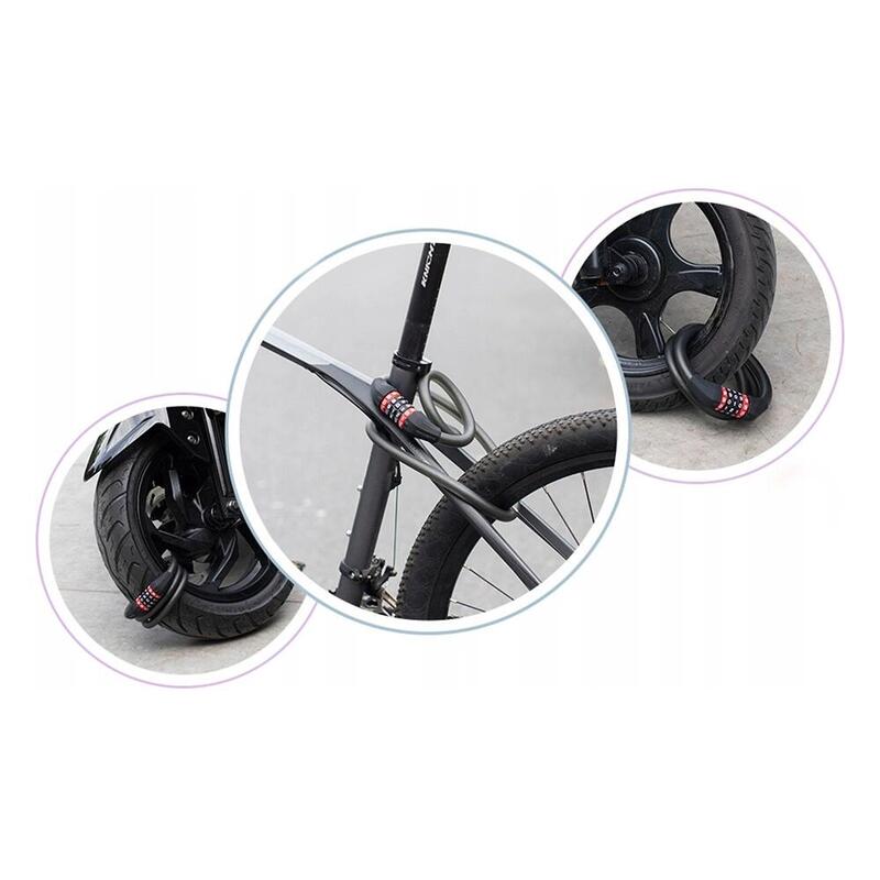 Lacăt biciclete combinație spirală RKS507-BK negru