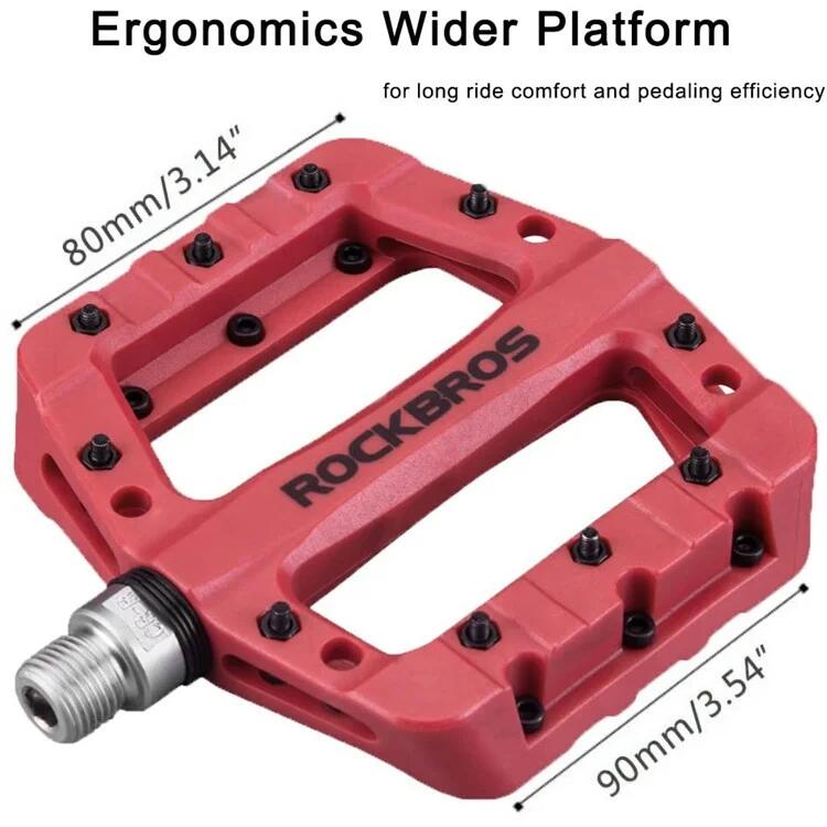 Pedales de bicicleta de montaña de nylon ultraligeras - Rojo 5/7