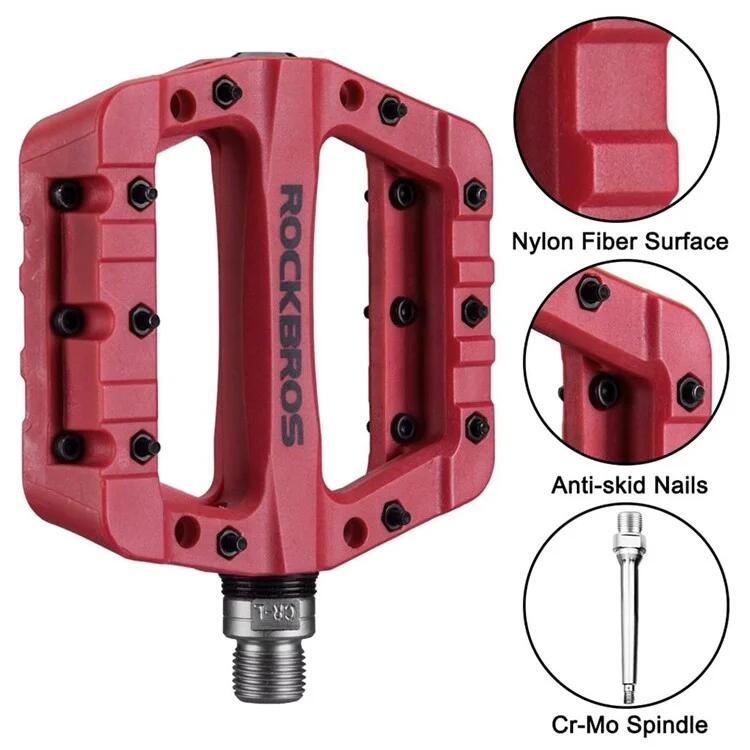 Pedales de bicicleta de montaña de nylon ultraligeras - Rojo 4/7