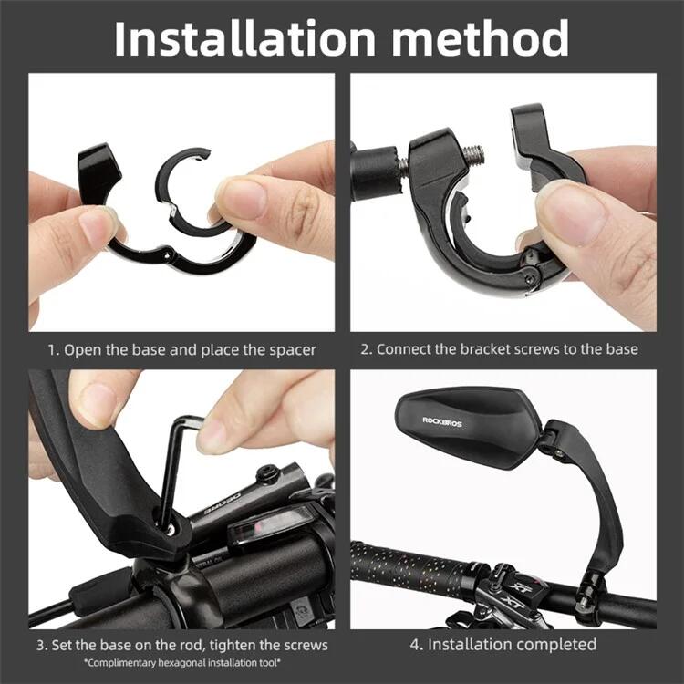 Oglindă retrovizoare biciclete rotatie 360°, ajustabilă FK-212, negru
