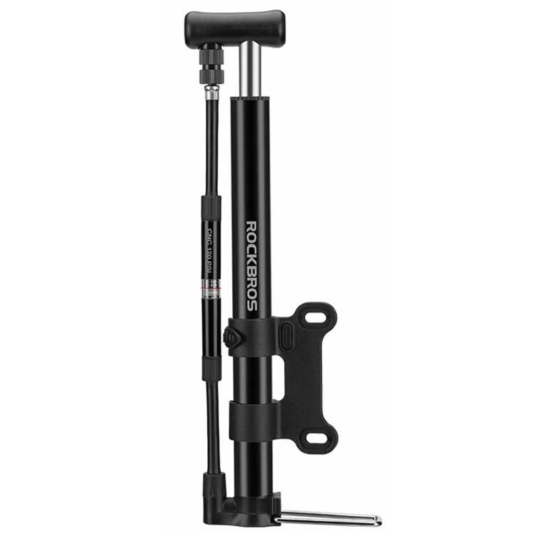 ROCKBROS Pompa per bicicletta portatile 120PSI alta pressione con manometro