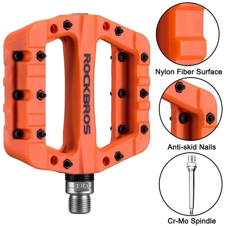 Pédales de vélo de montagne en fibre de nylon - Orange 5/7