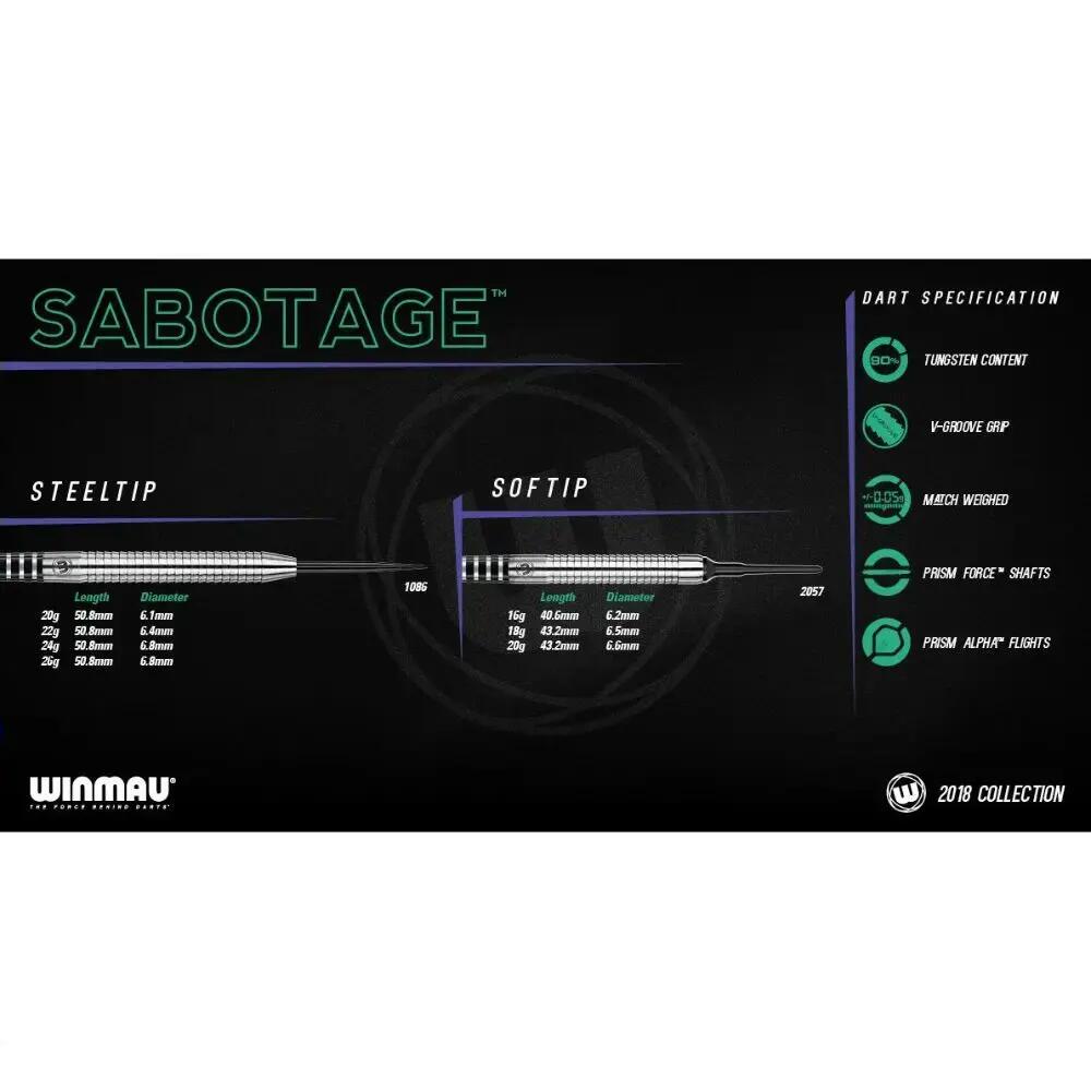 Fléchettes Sabotage 90% Tungstène 24 grammes 2/5