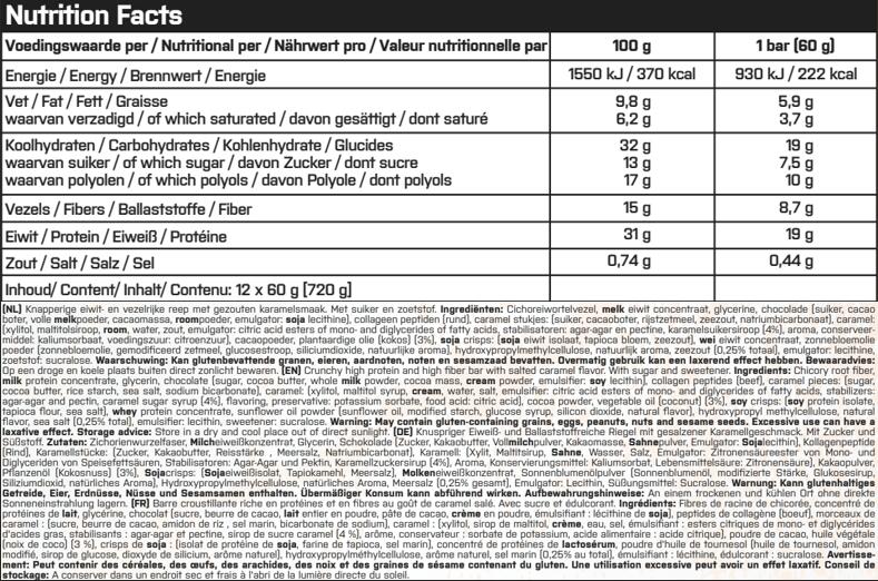 Crunchy Protein Bar - Tot 22g Eiwit - Eiwitrepen - Gezouten Karamel - 12 Pack 2/2