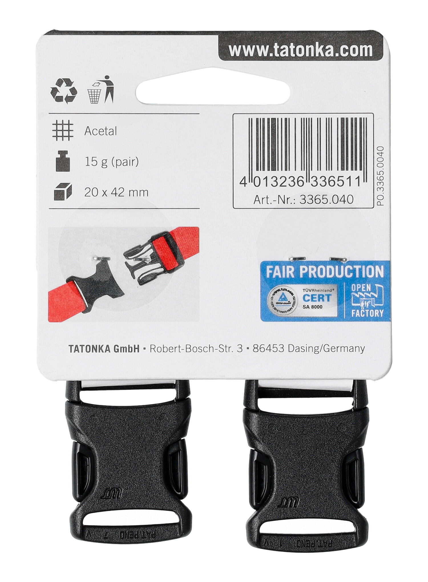 Tatonka SR-Schnalle 20mm (Paar) 5/5