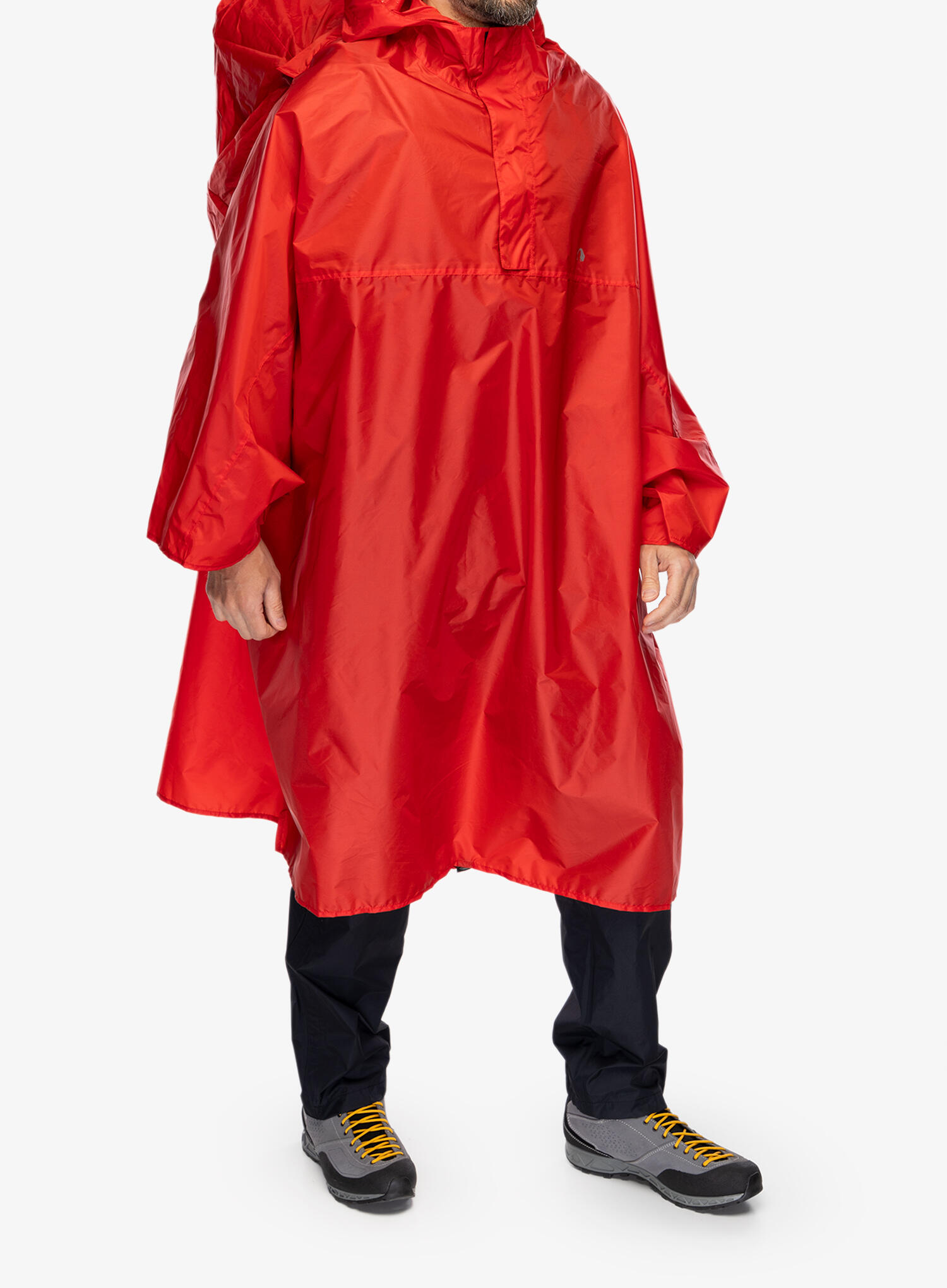 Rucksack-Regen-Poncho Cape red 3/7