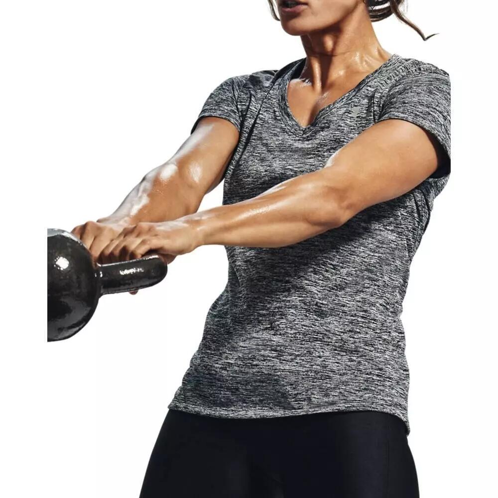 T-SHIRT COL V TWIST UNDER ARMOUR FEMME GRIS  Gris 4/7