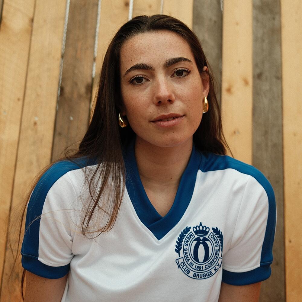 Retro Voetbalshirt - Heren - Club Brugge 1977 - 78 - Wembley - Wit - Blauw 4/7