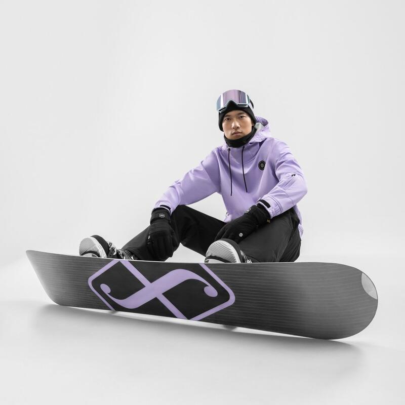 Heren Wintersport snowboardjas W1 Snowy Lavendel