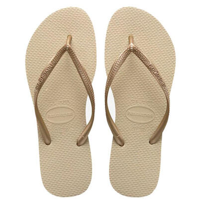 Claquettes Havaianas Modèle Slim Couleur D´or