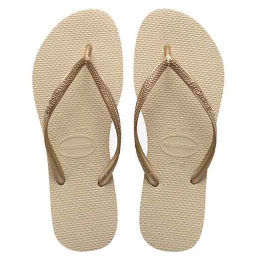Claquettes Havaianas Modèle Slim Couleur D´or
