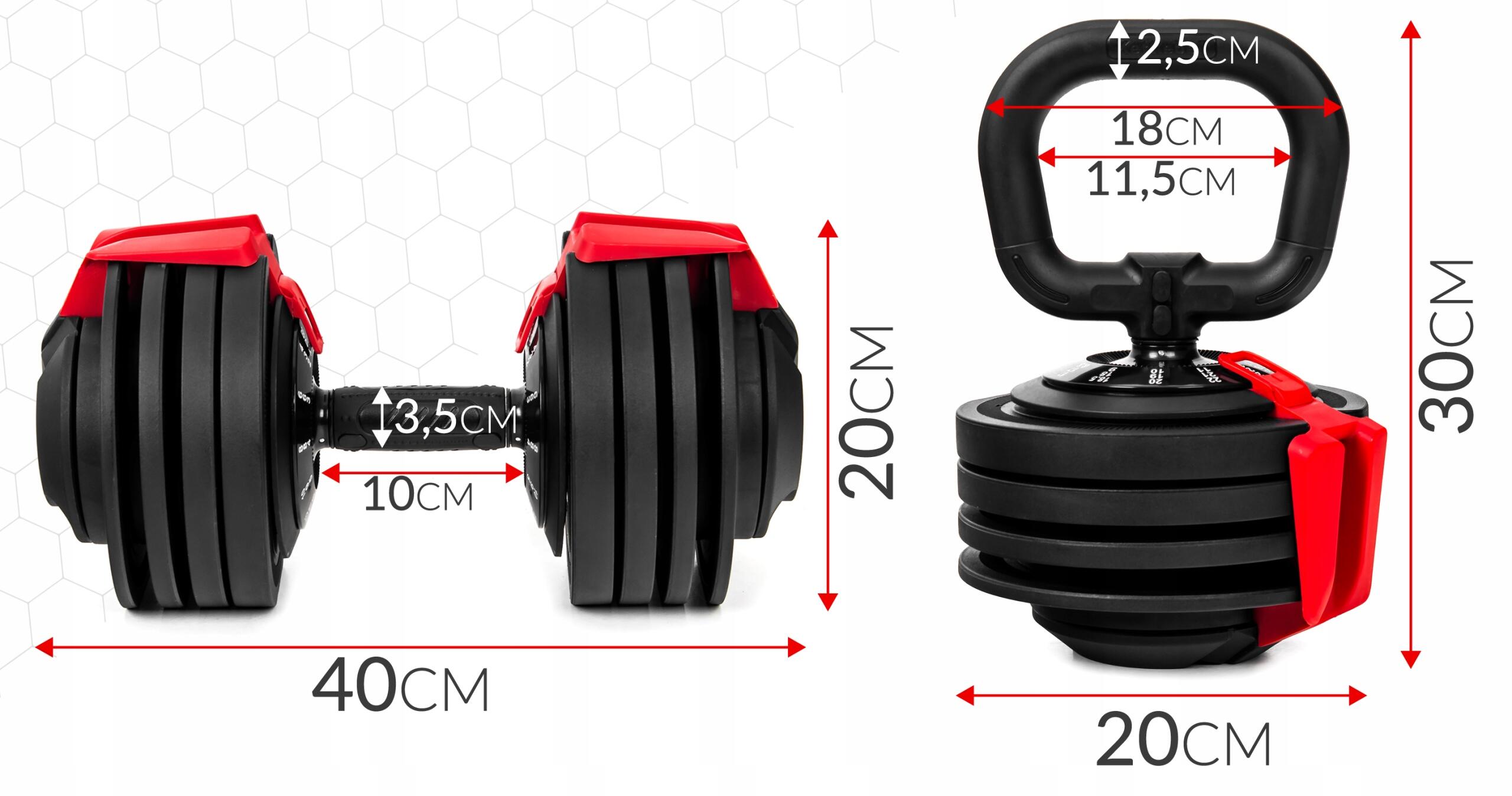 Hantla regulowana 2w1 kettlebell Sapphire SG-3011 2-24 kg 7/7