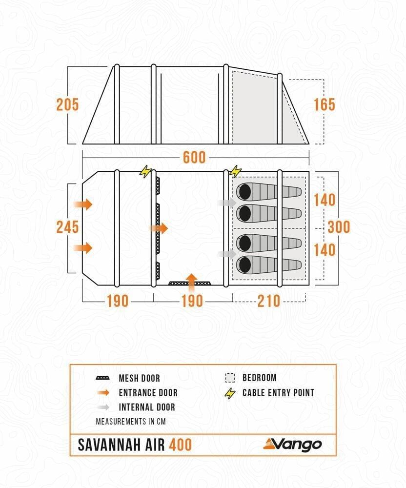 Namiot kempingowy 4 osobowy Vango Savannah Air 400 Package 7/7