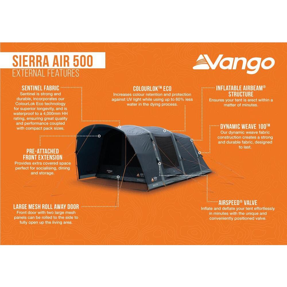Namiot kempingowy rodziny 5 osobowy Vango Sierra Air 500