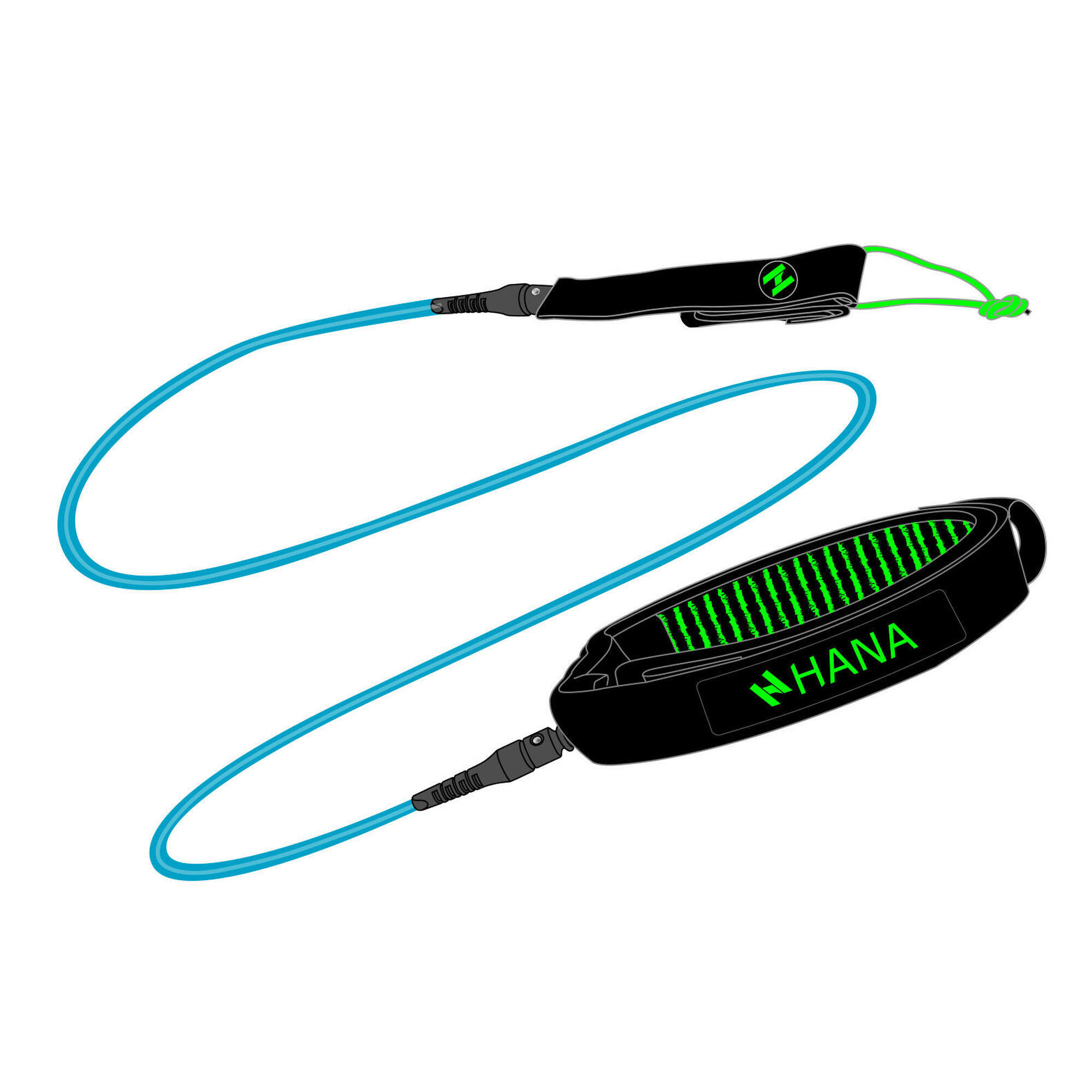 Hana Outdoors - Leash Wingfoil Ceinture 8' - Leash - Blanc|bleu|noir - 115 Cm L/xl - Decathlon