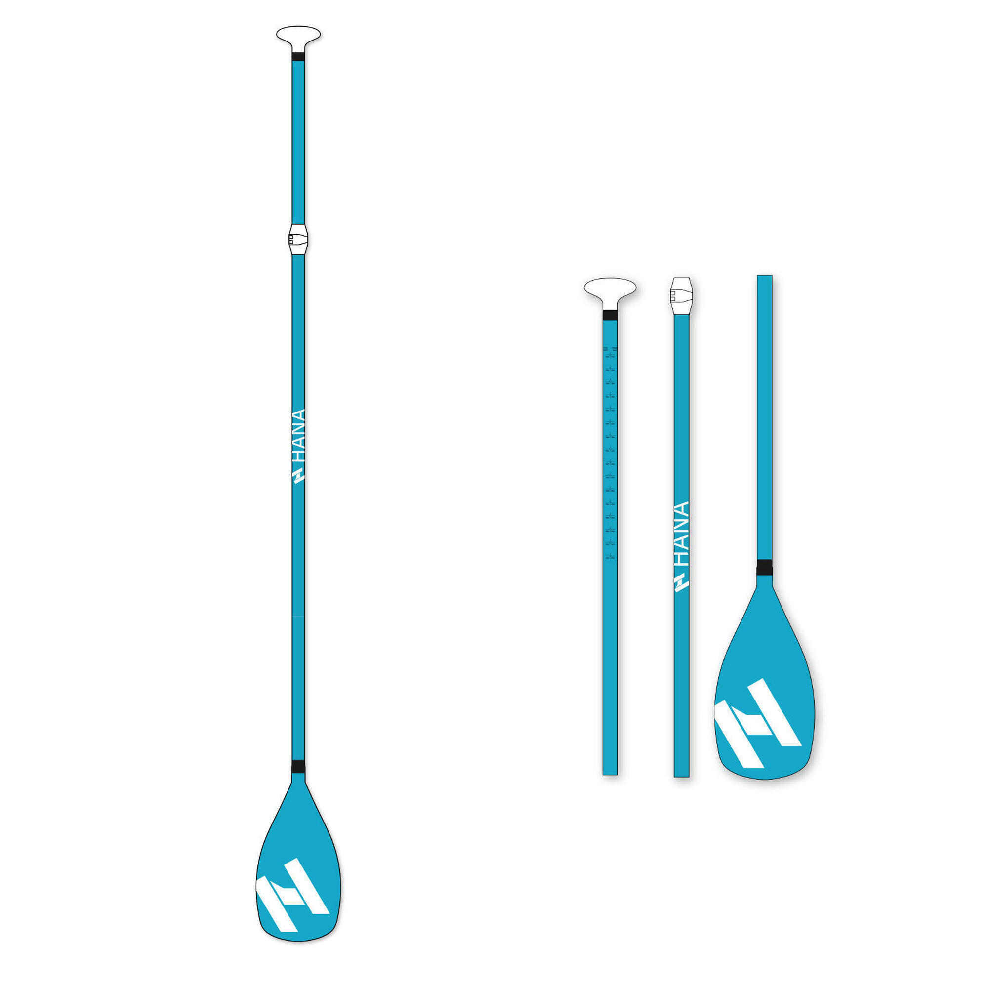 HANA OUTDOORS Třídílné nastavitelné pádlo na paddleboarding