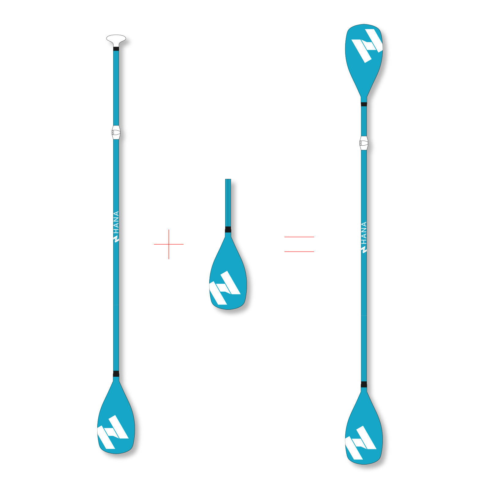Extensión azul para Kayak Doble remo 2/6