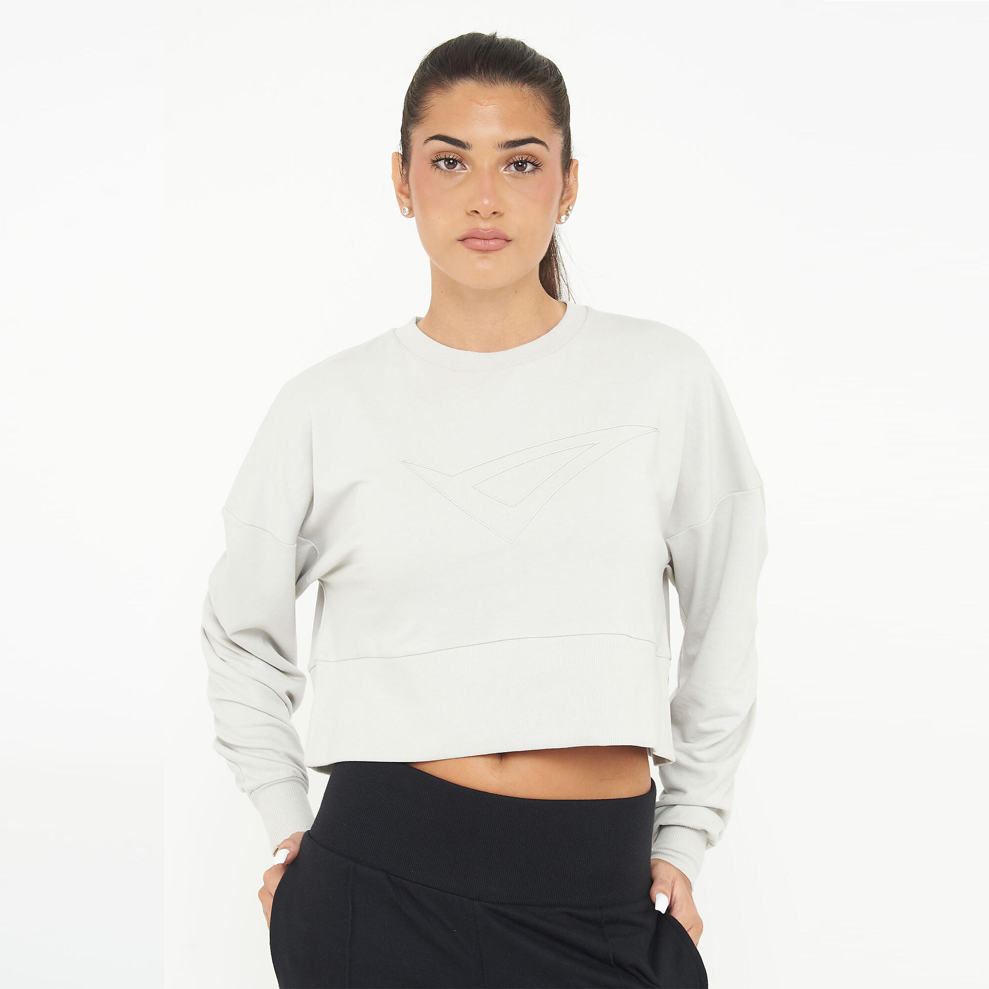 LEGEA Felpa sportiva corta in cotone F ESSENCE grigio chiaro