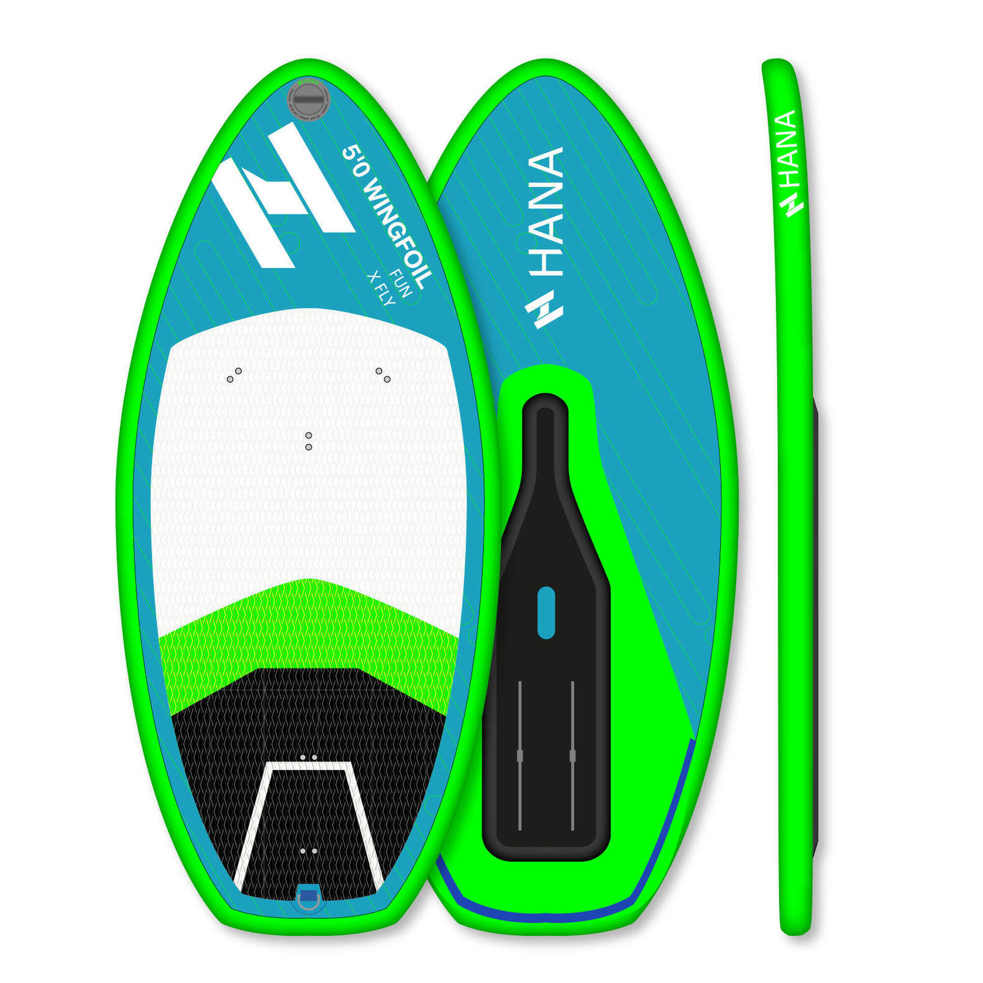 Hana Outdoors - Wingfoil 5'0 X 26'' X 5'' - 95l - Sans Straps - Planche De Wing - Blanc|bleu|vert - Decathlon