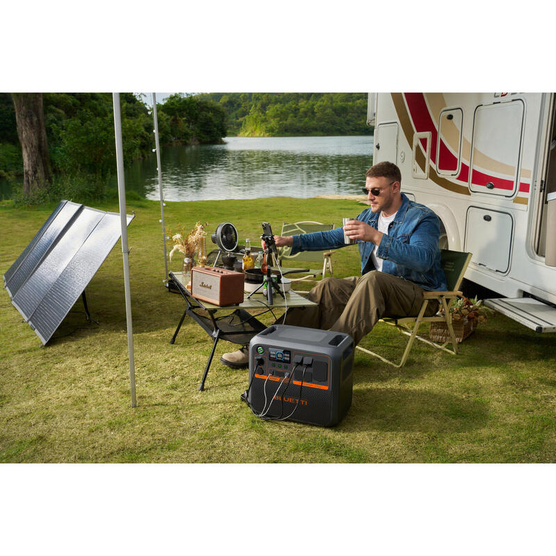 Kit stație de alimentare BLUETTI AC200PL cu panou solar 100 W