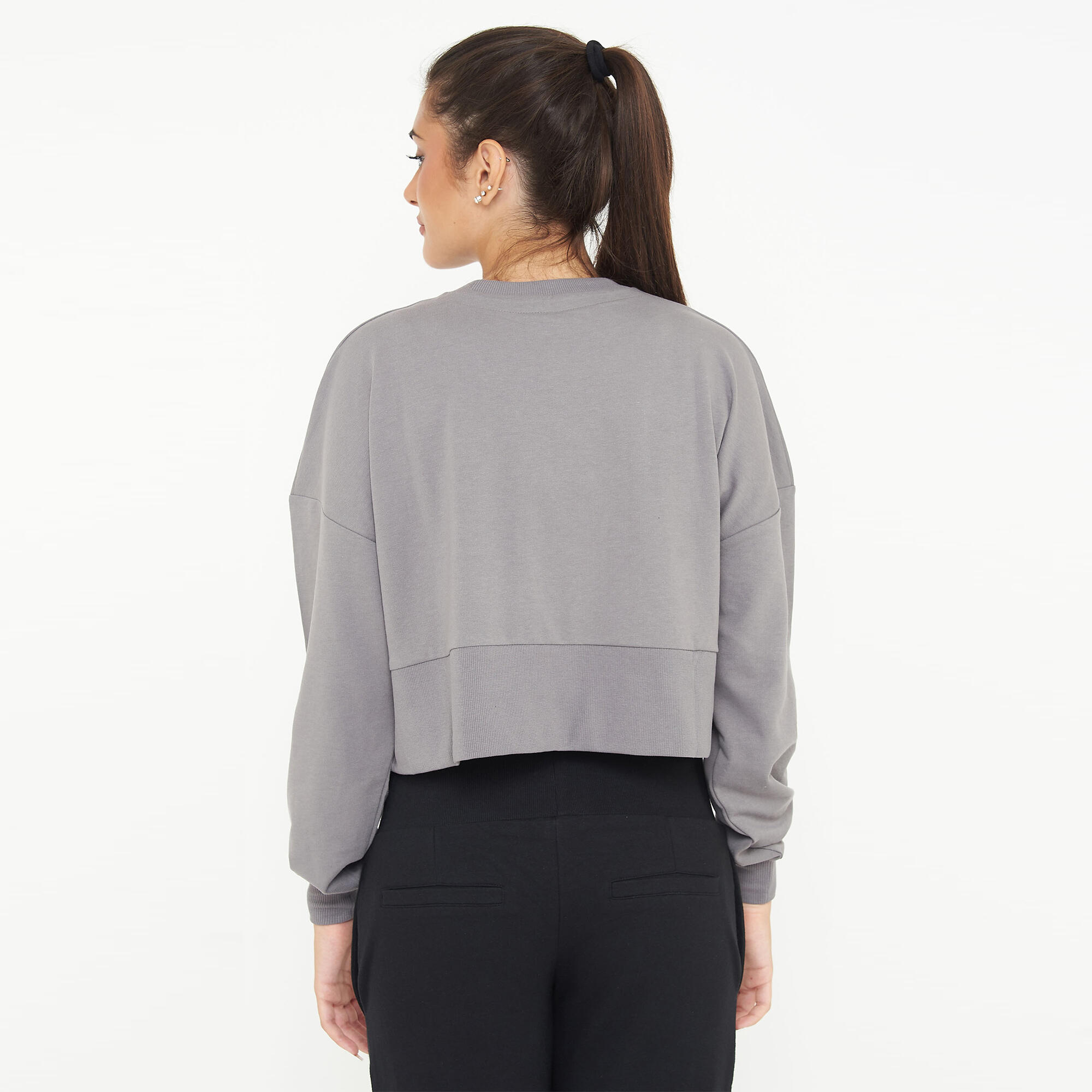 Felpa sportiva corta in cotone F ESSENCE grigio scuro LEGEA