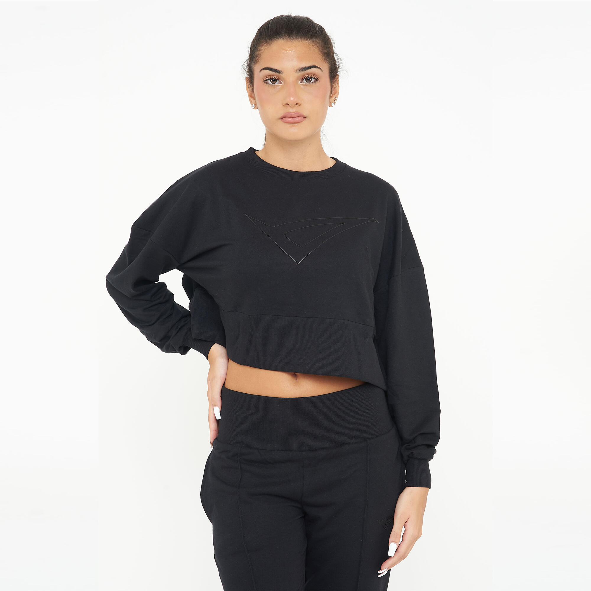 LEGEA Felpa sportiva corta in cotone F ESSENCE nera