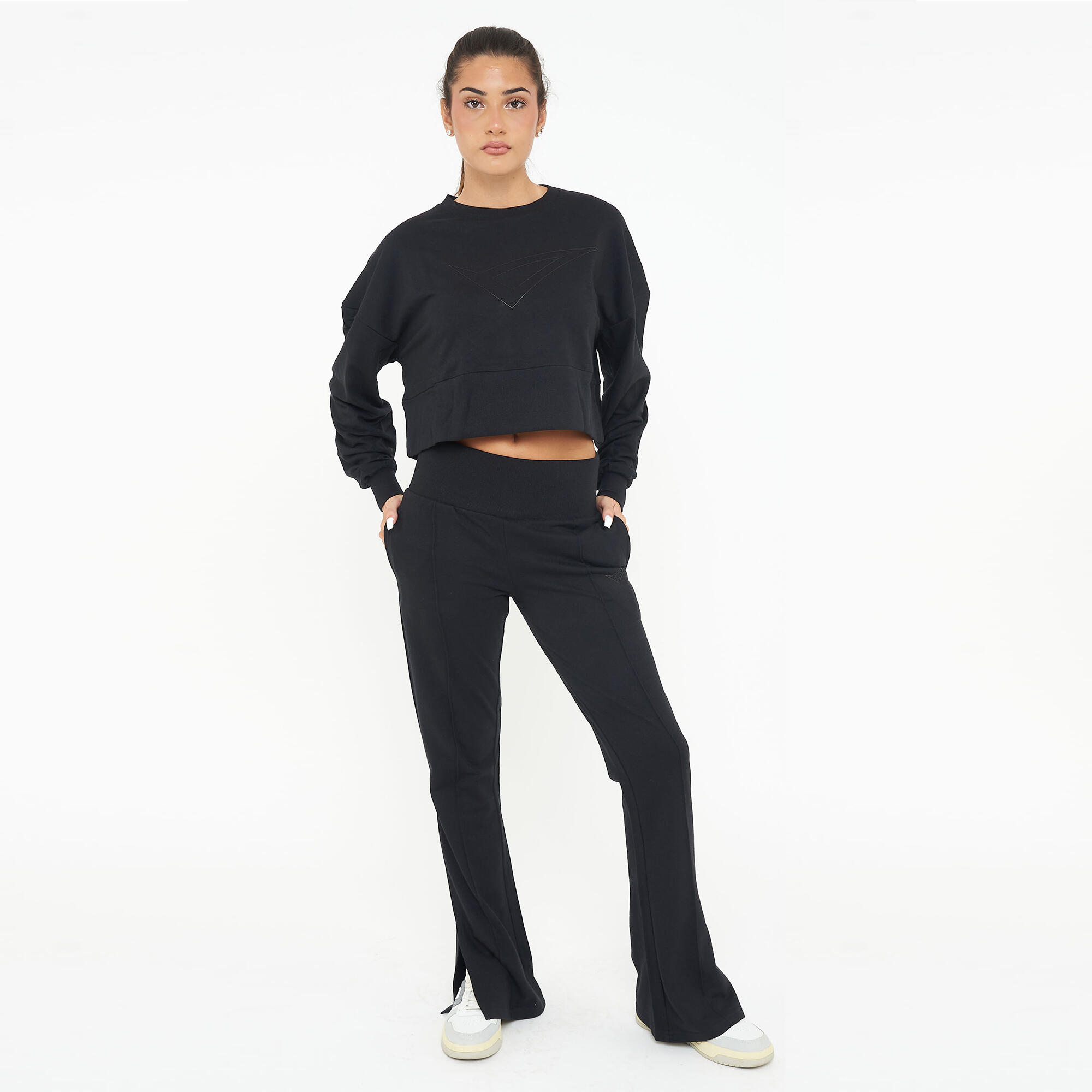 Sudadera fitness de algodón para mujer F Essence negro 4/6