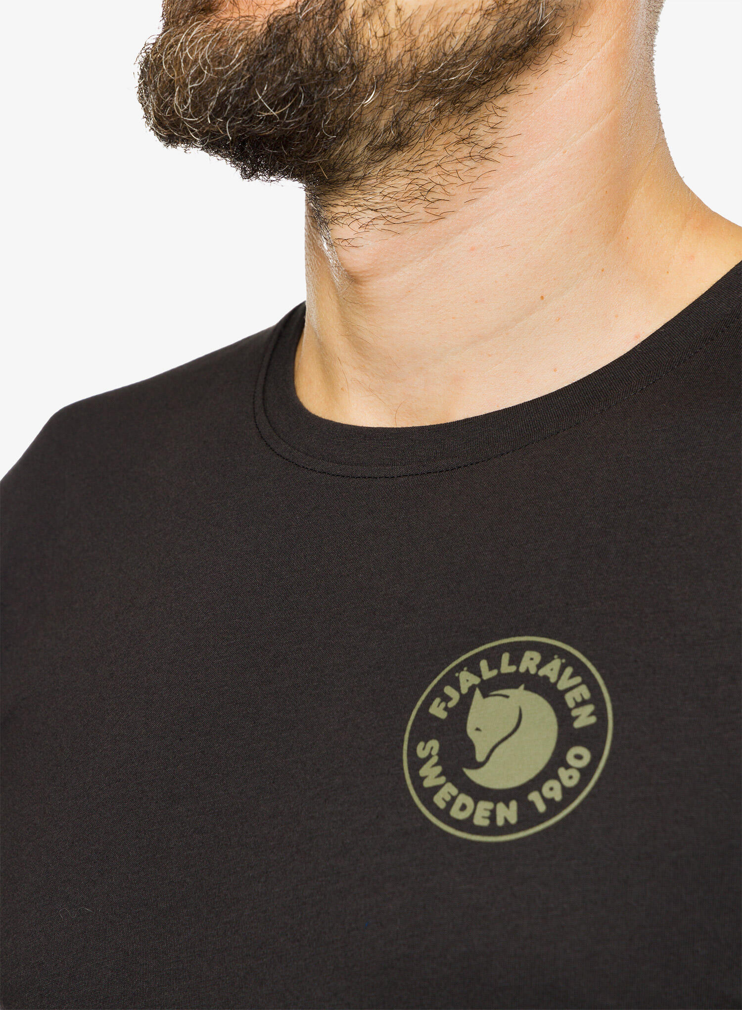 Camiseta Negra Fjallraven 1960 Logo T-shirt Black Funcional y Duradera 5/5