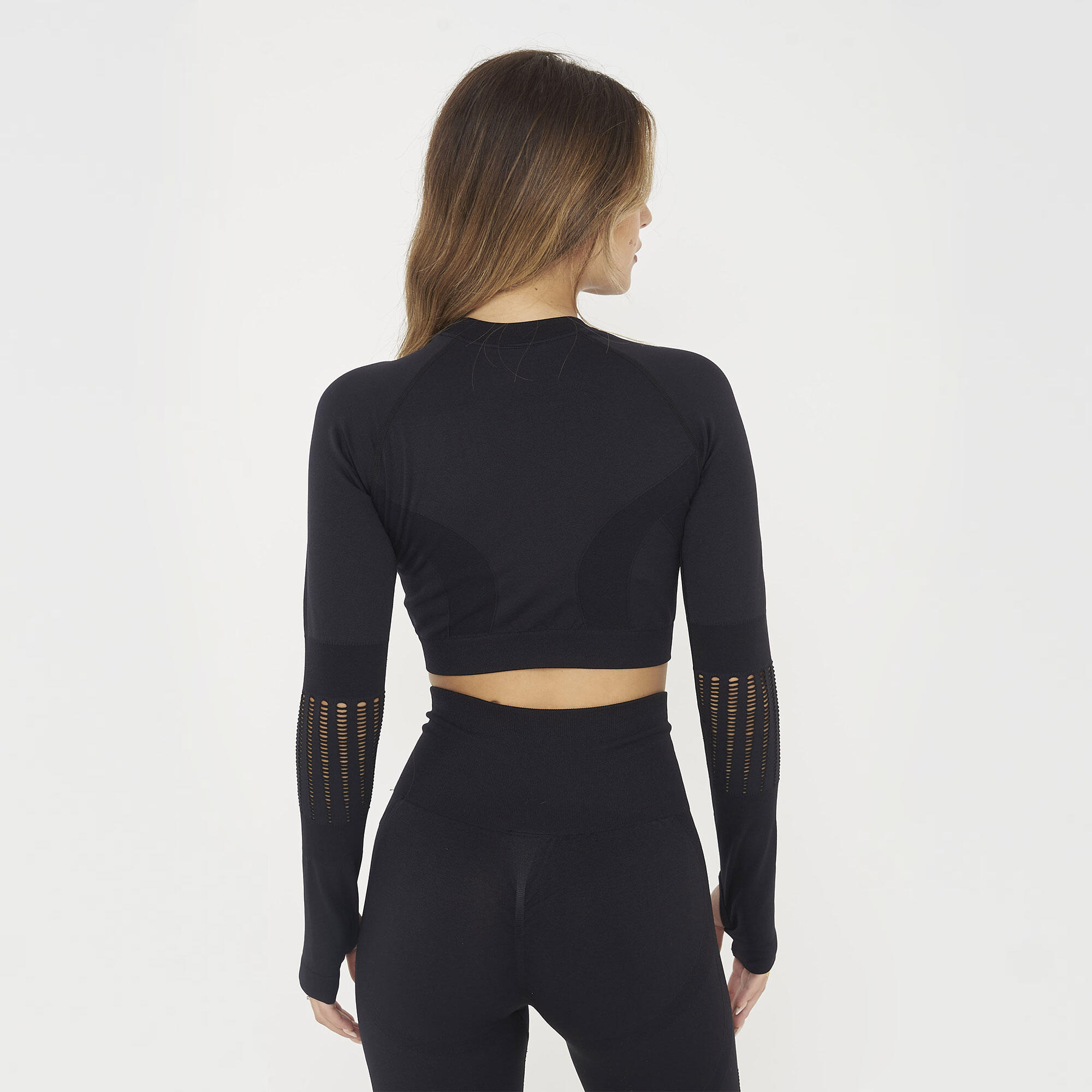Crop top do treningu RUE z długim rękawem