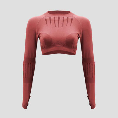 Crop top voor training rue met lange mouwen