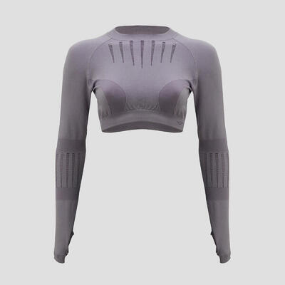 Crop top voor training rue met lange mouwen