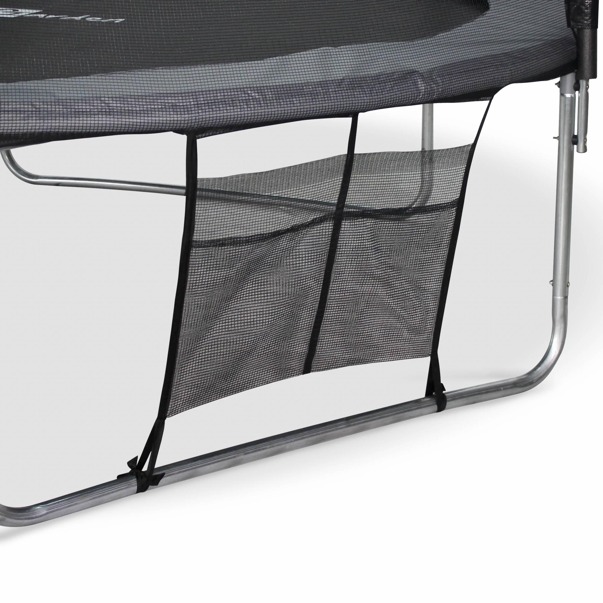 460cm graues Trampolin mit Sicherheitsnetz Leiter Plane Schuhnetz Ankersatz 4/5