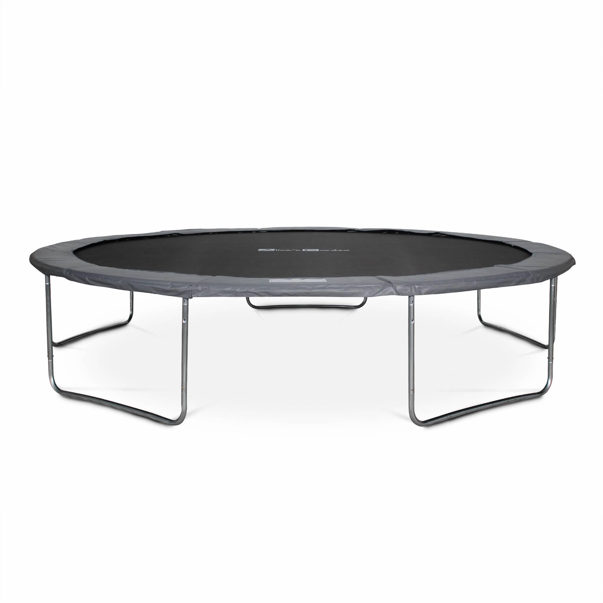 Rundes Trampolin  460cm grau mit Sicherheitsnetz Neptune Gartentrampolin 2/5