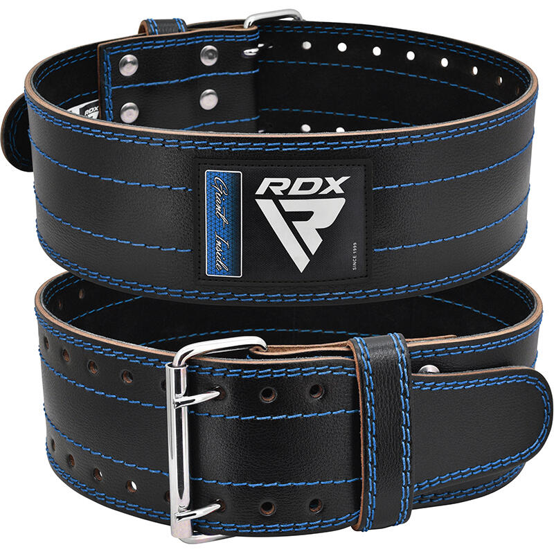 Ceinture d'haltérophilie RD1 - 100% Cuir - Bleu - S