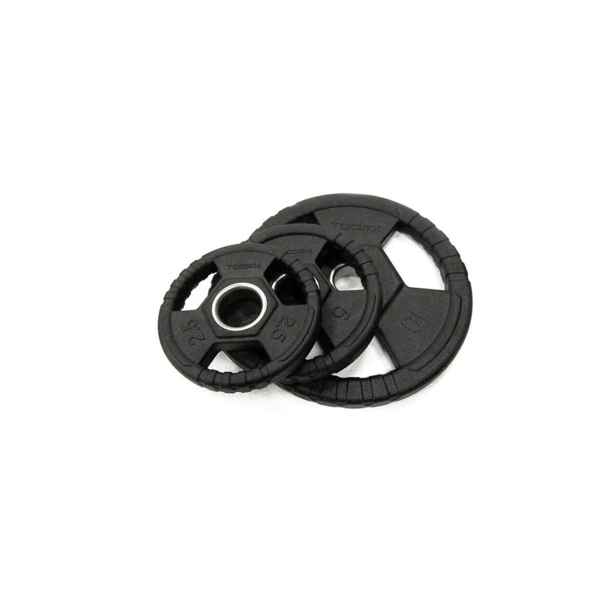 TOORX Gummi olympische Halfterscheibe 50 mm - mit Griffen - 5kg