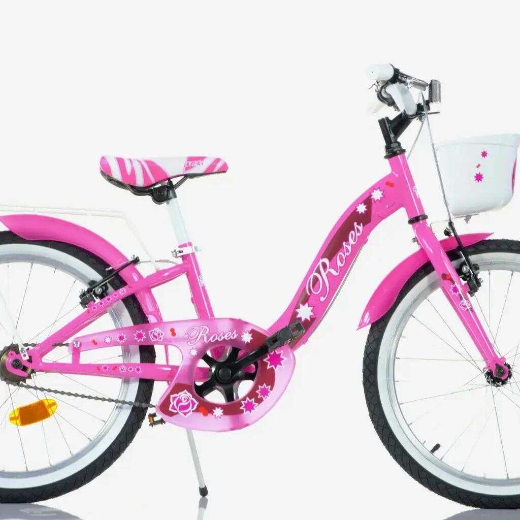 SCH Roses 20" girls' bicycle with basket and doll Carrier