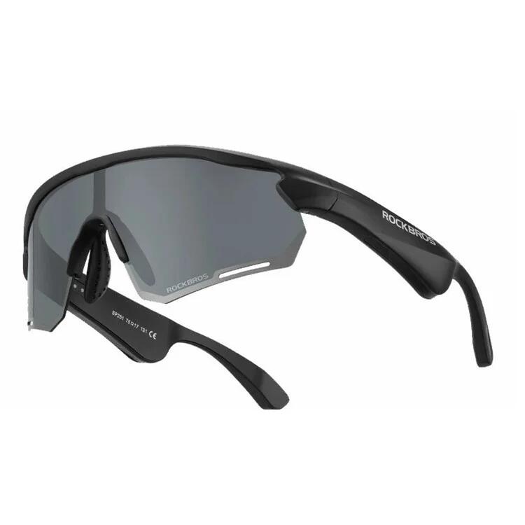 ROCKBROS Occhiali da sole sportivi Bluetooth con lenti polarizzate grigie