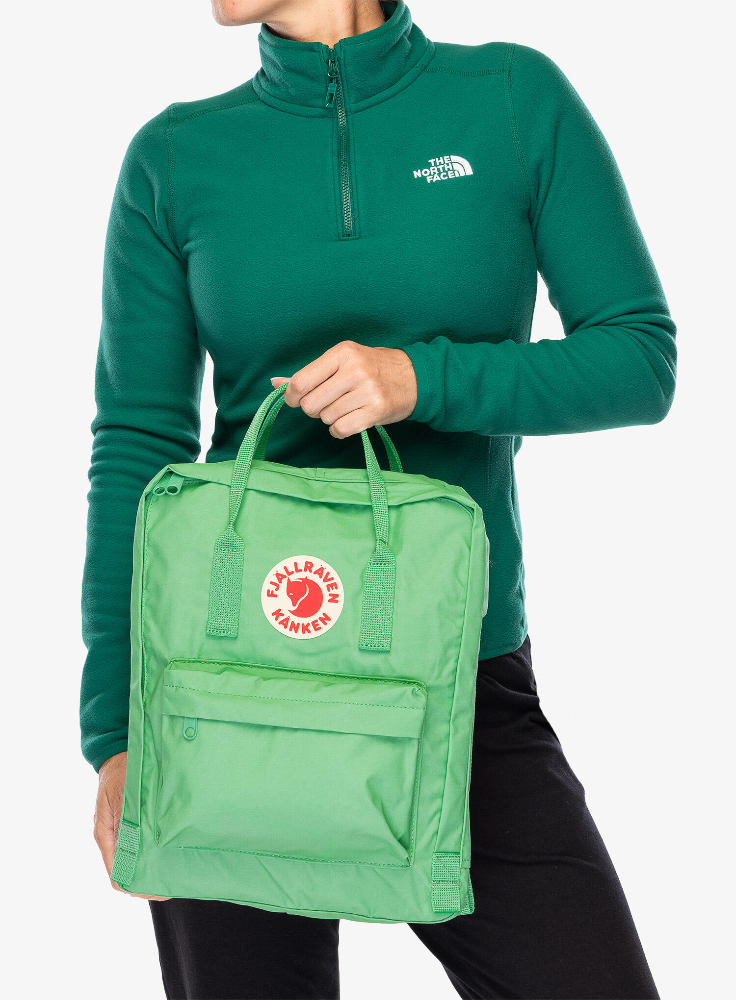 Рюкзак Fjallraven Kanken 16 л, светло-зелёный, оранжевый, 16 l, Светло-зелёный / 16 l, Оранжевый — фото 6