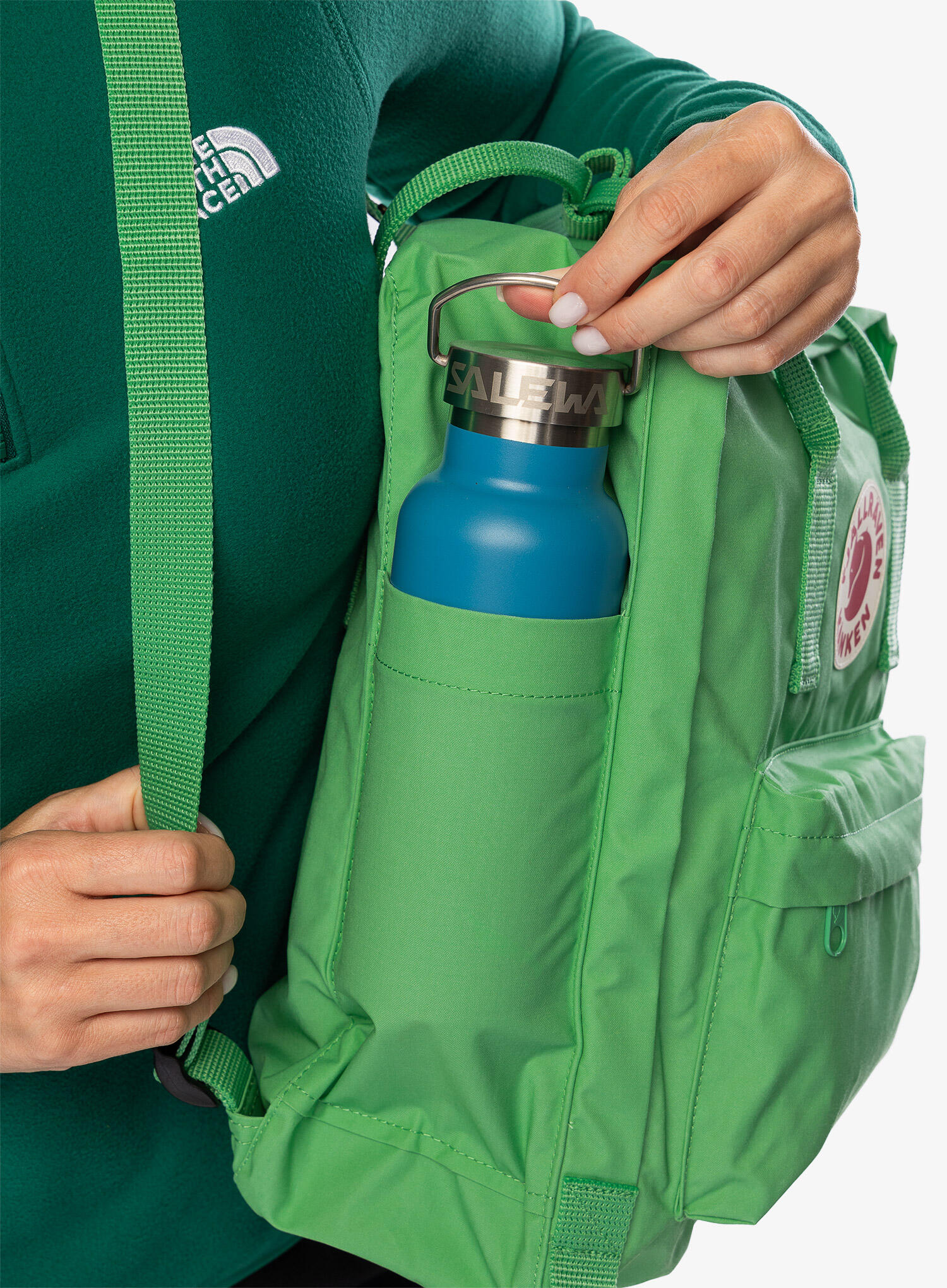 Рюкзак Fjallraven Kanken 16 л, светло-зелёный, оранжевый, 16 l, Светло-зелёный / 16 l, Оранжевый — фото 7
