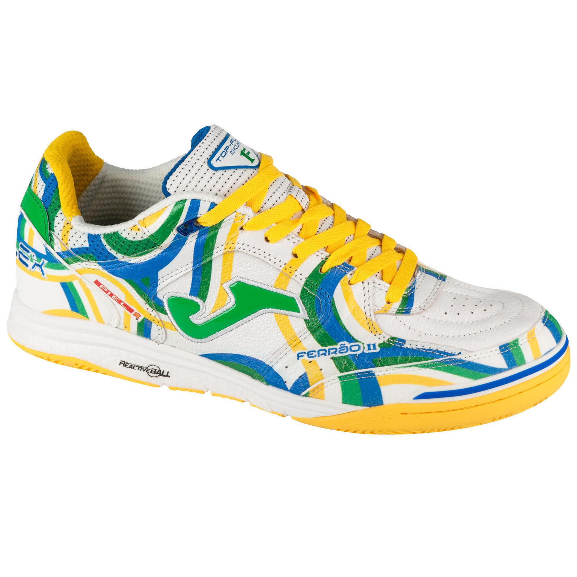 Joma - Chaussures Futsal Adulte Joma Top Flex Rebound 24 In Blanc - Chaussures De Futsal - Blanc|vert - 45 - Decathlon