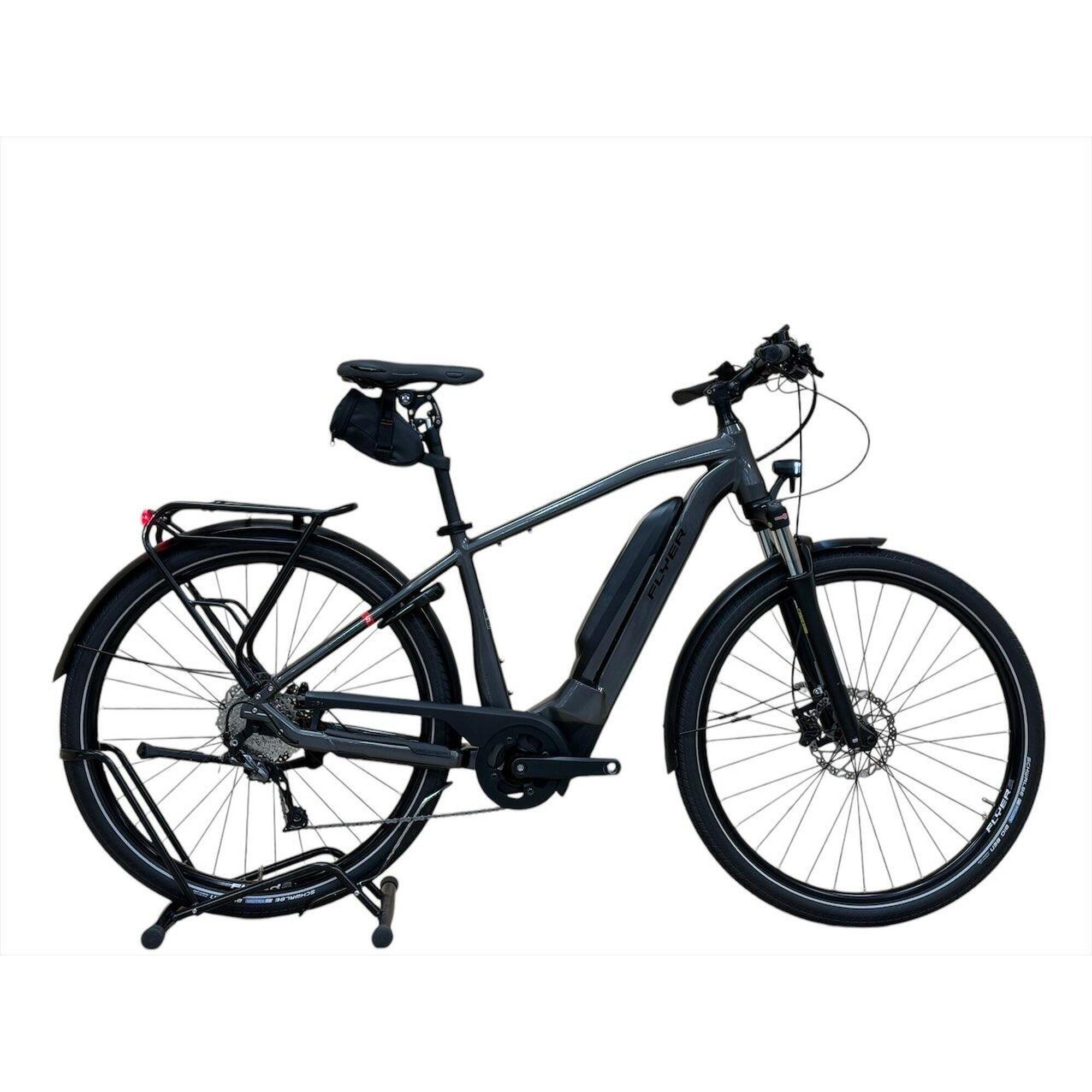 Flyer - Reconditionné - Vélo Électrique Flyer Upstreet5 5.10 Gents Alivio - Comme Neuf  - Vélo Ville - Gris - Decathlon