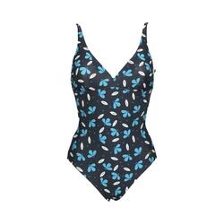 Maillot de bain 1 pièce Noir/Bleu Femme Arena Allover