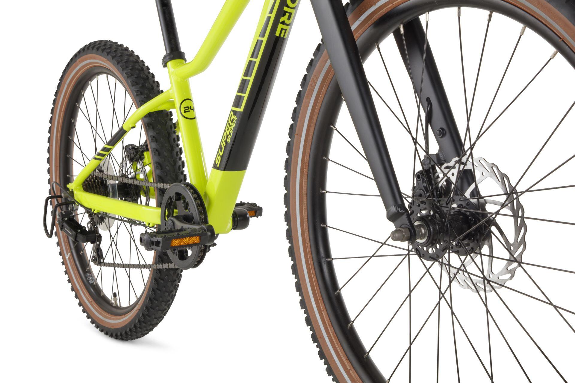 SuperSuper Xplore Mountain Bike per bambini 24 pollici - 7 marce - Giallo/Verde 3/5
