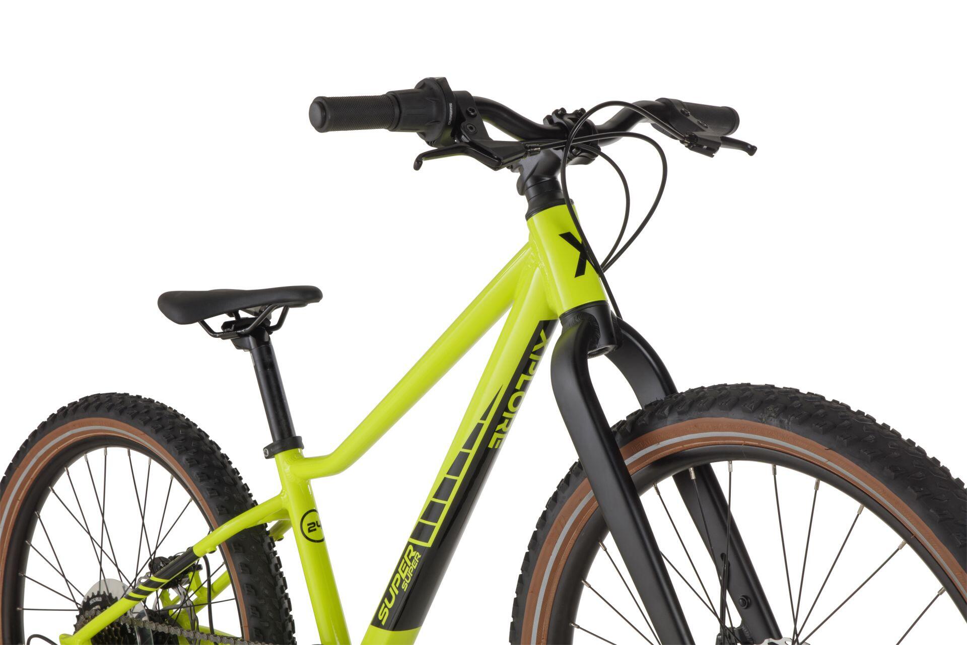 SuperSuper Xplore Mountain Bike per bambini 24 pollici - 7 marce - Giallo/Verde 4/5