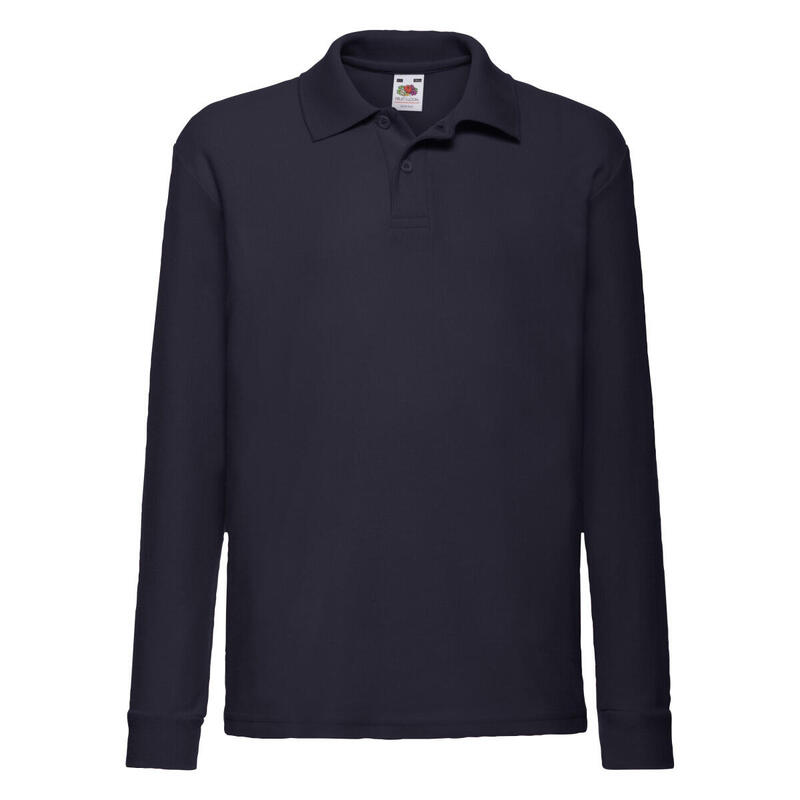 Crianças/Crianças Camisa Polo de manga comprida Marinha Profunda